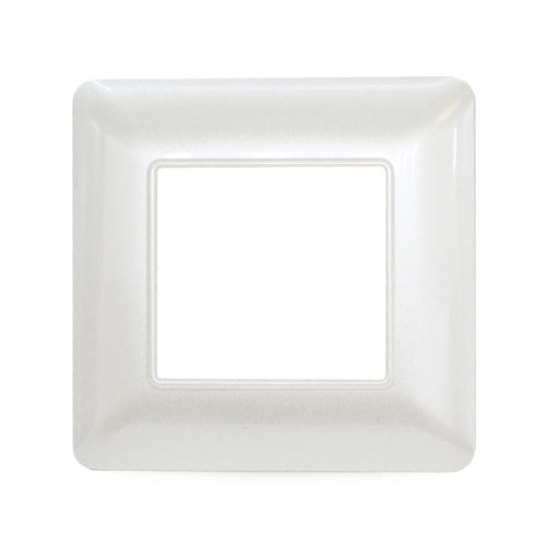 Placca 2 posti bianco perla compatibile Matix