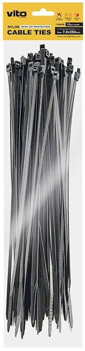 Fascette fermacavi autobloccanti nere 7x350 mm - 25 pezzi