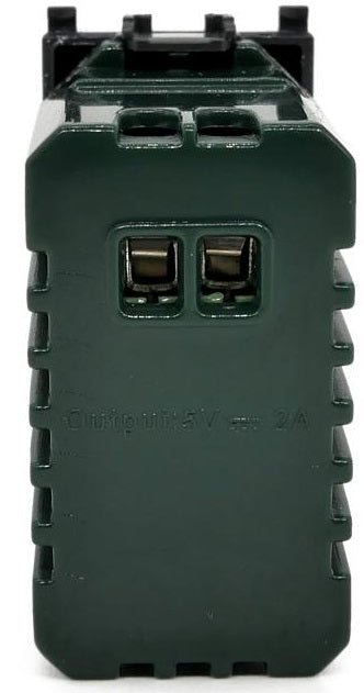 Alimentatore doppia presa USB 5V 2A nero compatibile Vimar 6970597462328 621N/Vmr-Pln Vimar Plana EL2400