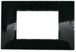 Placca 3 posti 3P nero/glitter tecnopolimero compatibile Vimar Plana