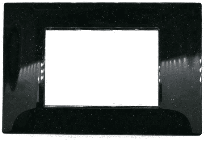Placca 3 posti 3P nero/glitter tecnopolimero compatibile Vimar Plana