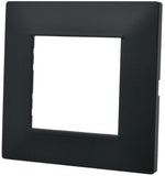 Placca 2 posti nera Soft Touch compatibile Vimar Plana