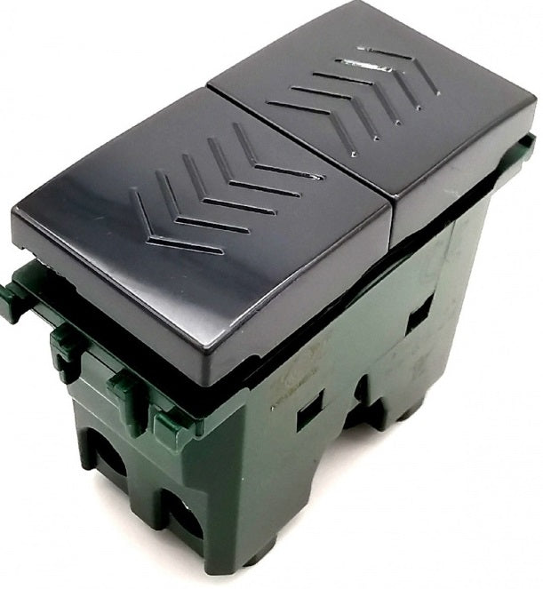 Doppio Pulsante 10A-250V nero compatibile con serie Vimar Plana