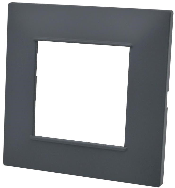 Placca 2 posti antracite Soft Touch compatibile Vimar Plana