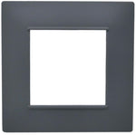 Placca 2 posti antracite Soft Touch compatibile Vimar Plana