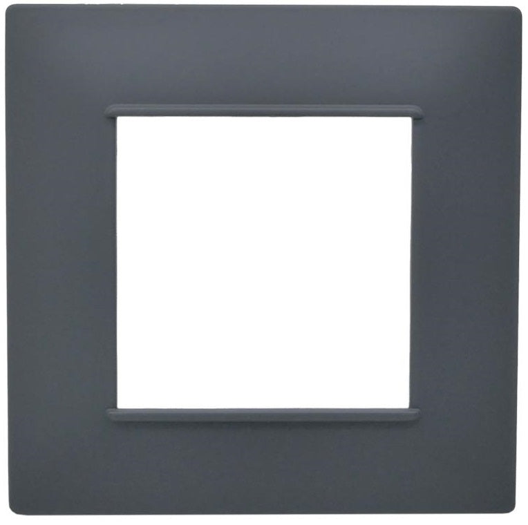 Placca 2 posti antracite Soft Touch compatibile Vimar Plana