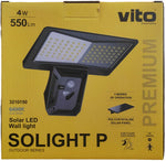 Lampada solare per esterni 4W 550Lm 6400K IP44 con sensore PIR e crepuscolare 6972538047182 3210150 EL243