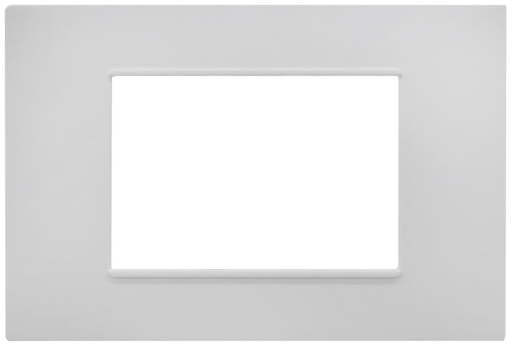 Placca 3 posti bianca Soft Touch compatibile Vimar Plana