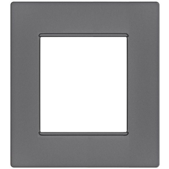 Placca 2 posti grigio Soft Touch compatibile Vimar Plana