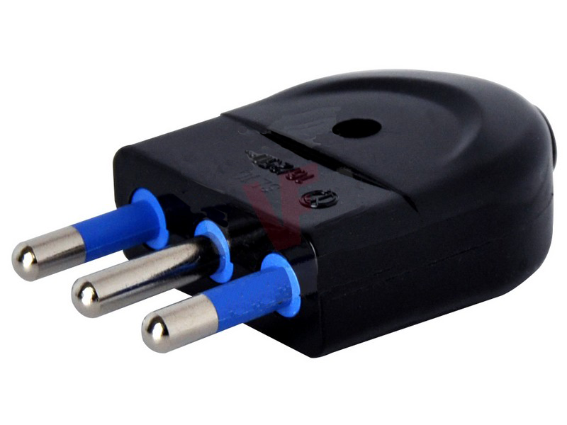 Spina elettrica 2P+T 16A nera 9900100587634 58763 EL2438