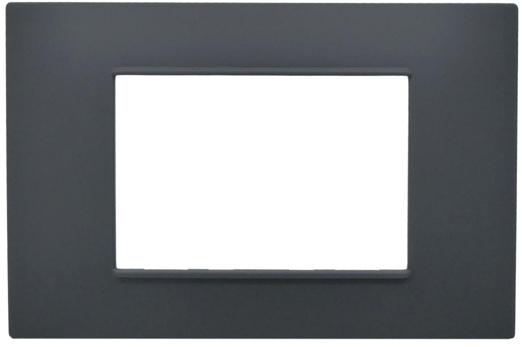 Placca 3 posti antracite Soft Touch compatibile Vimar Plana