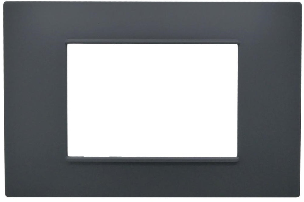Placca 3 posti antracite Soft Touch compatibile Vimar Plana