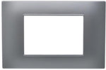 Placca 3 posti argento Soft Touch compatibile Vimar Plana