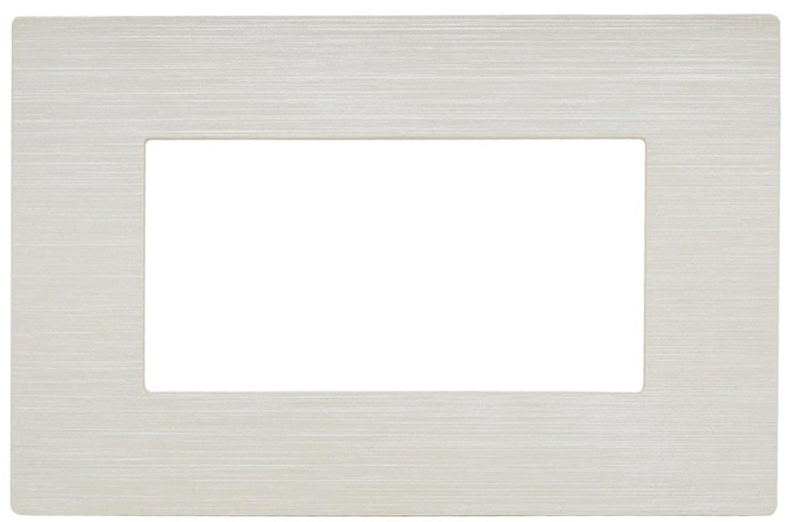 Placca bianco perla spazzolato 4 posti compatibile Living International 0793541336683  8004SL-21 EL2488