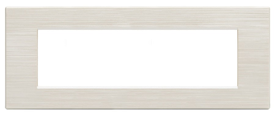 Placca bianco perla spazzolato 7 posti compatibile Living International 0793541336829 8007SL-21 EL2489