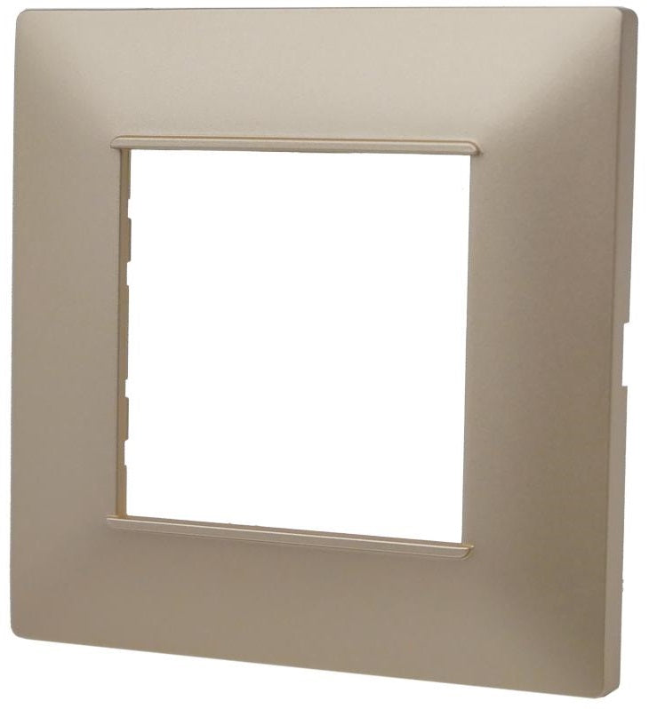 Placca 2 posti champagne Soft Touch compatibile Vimar Plana
