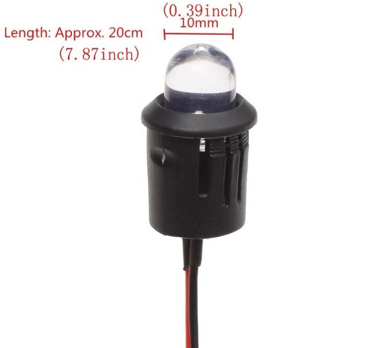 Indicatore LED 12V 10mm luce arancione confezione da 10 pezzi EL2549