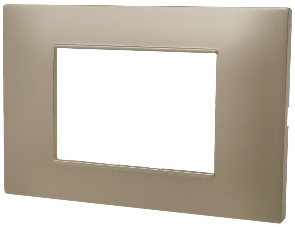 Placca 3 posti champagne Soft Touch compatibile Vimar Plana