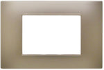 Placca 3 posti champagne Soft Touch compatibile Vimar Plana