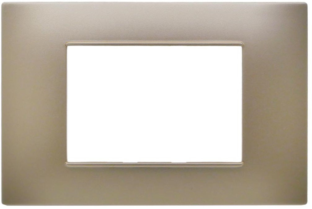 Placca 3 posti champagne Soft Touch compatibile Vimar Plana