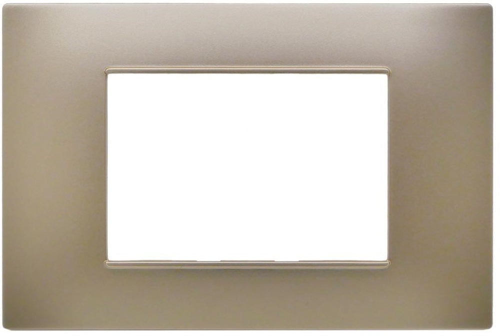 Placca 3 posti champagne Soft Touch compatibile Vimar Plana