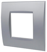 Placca 2 posti argento Soft Touch compatibile Living International