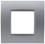 Placca 2 posti argento Soft Touch compatibile Living International