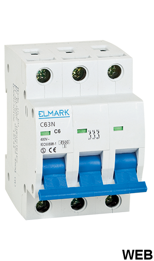 Interruttore magnetotermico 6kA 4A 3P curva C Elmark EL2528 41304N 3800131126788