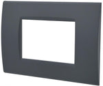 Placca 3 posti antracite Soft Touch compatibile Living International