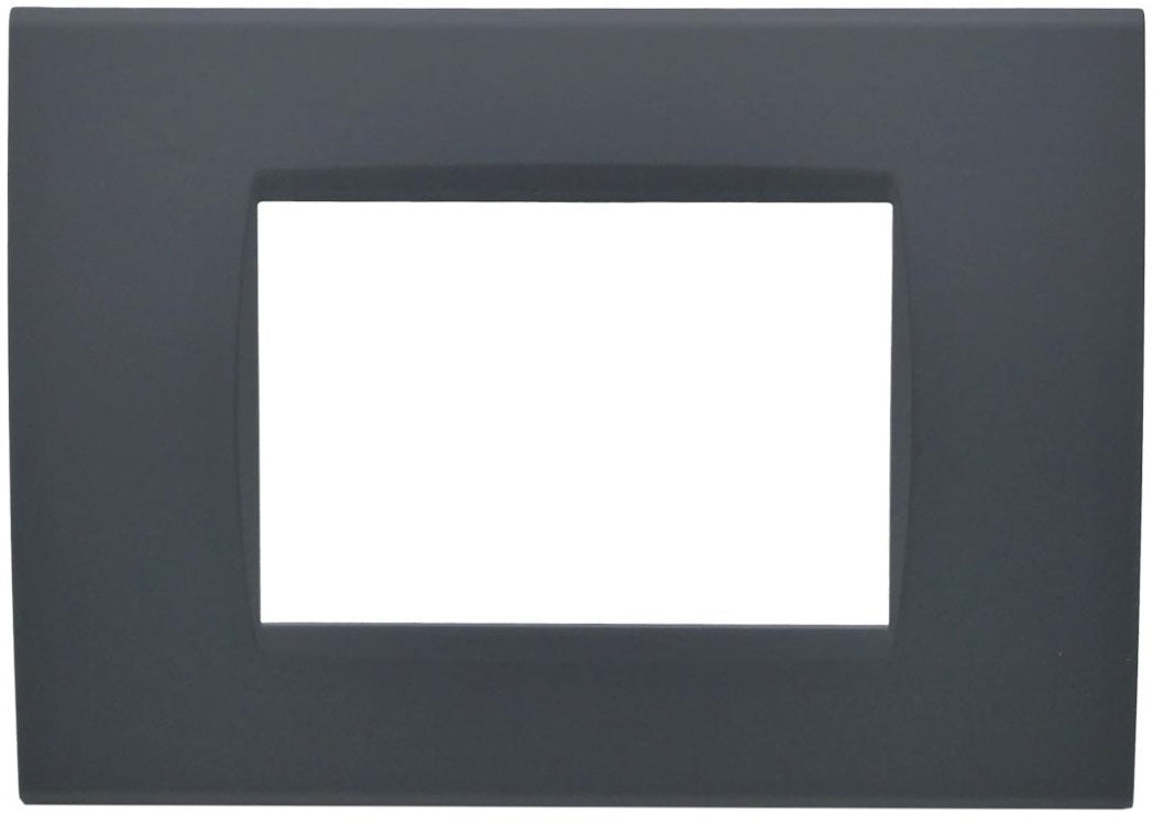 Placca 3 posti antracite Soft Touch compatibile Living International