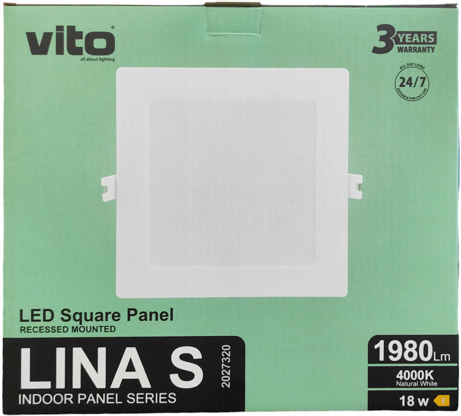 Pannello LED quadrato da incasso 205*205 18W 4000K luce naturale 6970233830597 2027320 EL2601