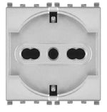 Presa Schuko 2.0 16A 250V grigia compatibile Vimar Plana