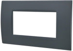 Placca 4 posti antracite Soft Touch compatibile Living International