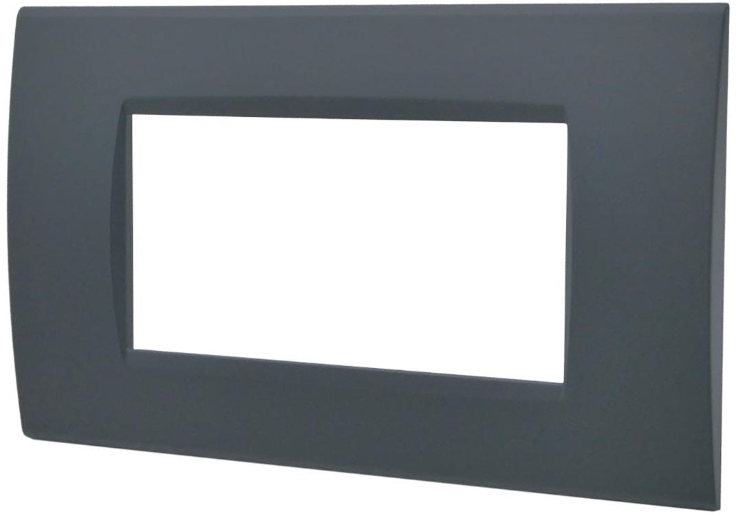 Placca 4 posti antracite Soft Touch compatibile Living International