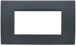 Placca 4 posti antracite Soft Touch compatibile Living International