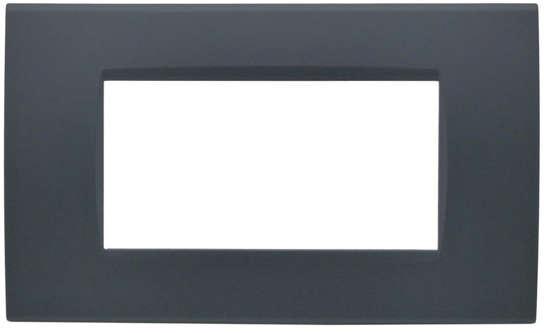 Placca 4 posti antracite Soft Touch compatibile Living International
