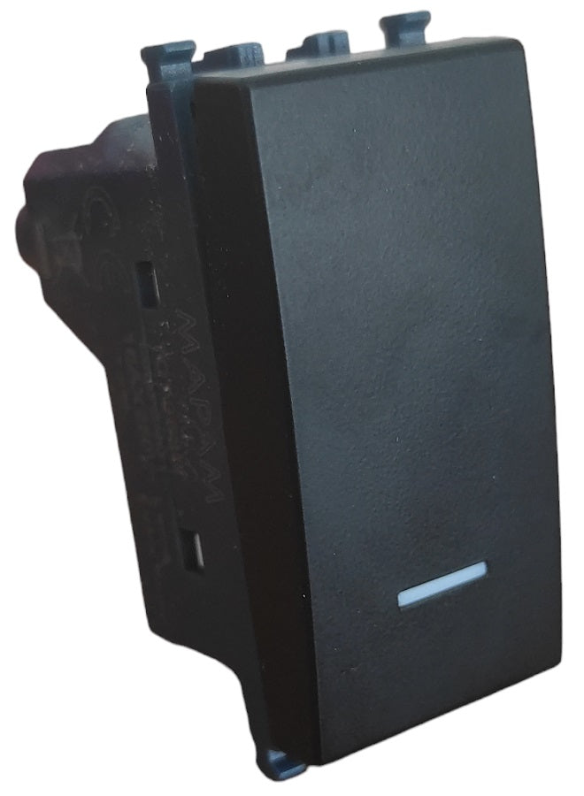 Deviatore nero con spia compatibile Vimar Arké 0793541340017 963N EL262