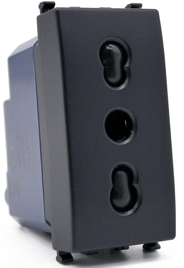 Presa bivalente 16A 250V nero compatibile Vimar Arké 0793541340307   918N EL270