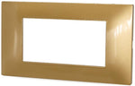 Placca in tecnopolimero 4 posti color oro compatibile Vimar Plana 6970597464322 6004-12 EL272