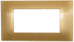 Placca in tecnopolimero 4 posti color oro compatibile Vimar Plana