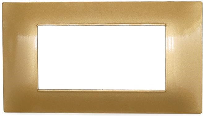 Placca in tecnopolimero 4 posti color oro compatibile Vimar Plana