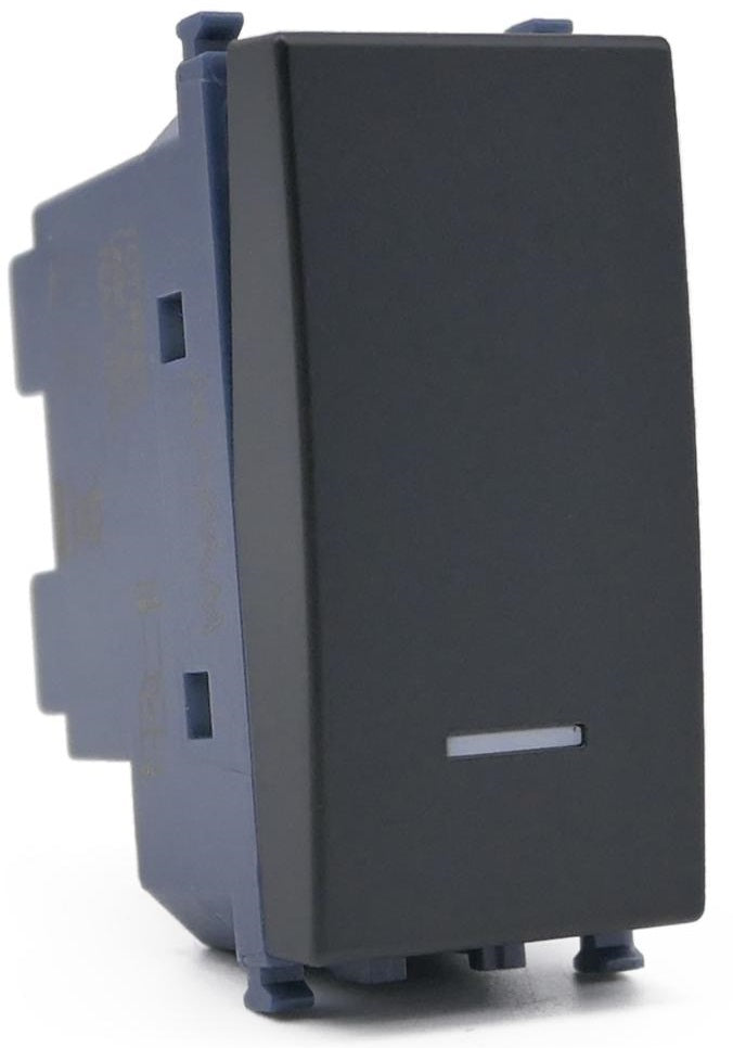 Invertitore unipolare con spia luminosa nero compatibile Vimar Arké 0793541340123  964N EL276