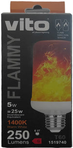 Lampadina LED effetto fiamma E275W 1400K luce calda Vito 6970233838678 1519740 EL283