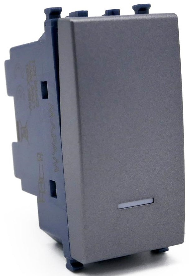 Invertitore unipolare con spia luminosa grigio compatibile Vimar Arké 0793541340116  964G EL284