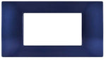 Placca in tecnopolimero 4 posti color blu compatibile Vimar Plana