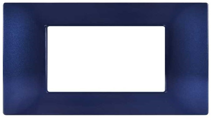 Placca in tecnopolimero 4 posti color blu compatibile Vimar Plana