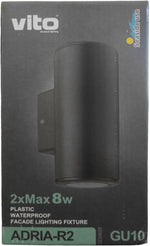 Lampada applique da esterno nera IP54 2xGU10 Φ76x186x99mm 6972538044327 3230620 EL3049