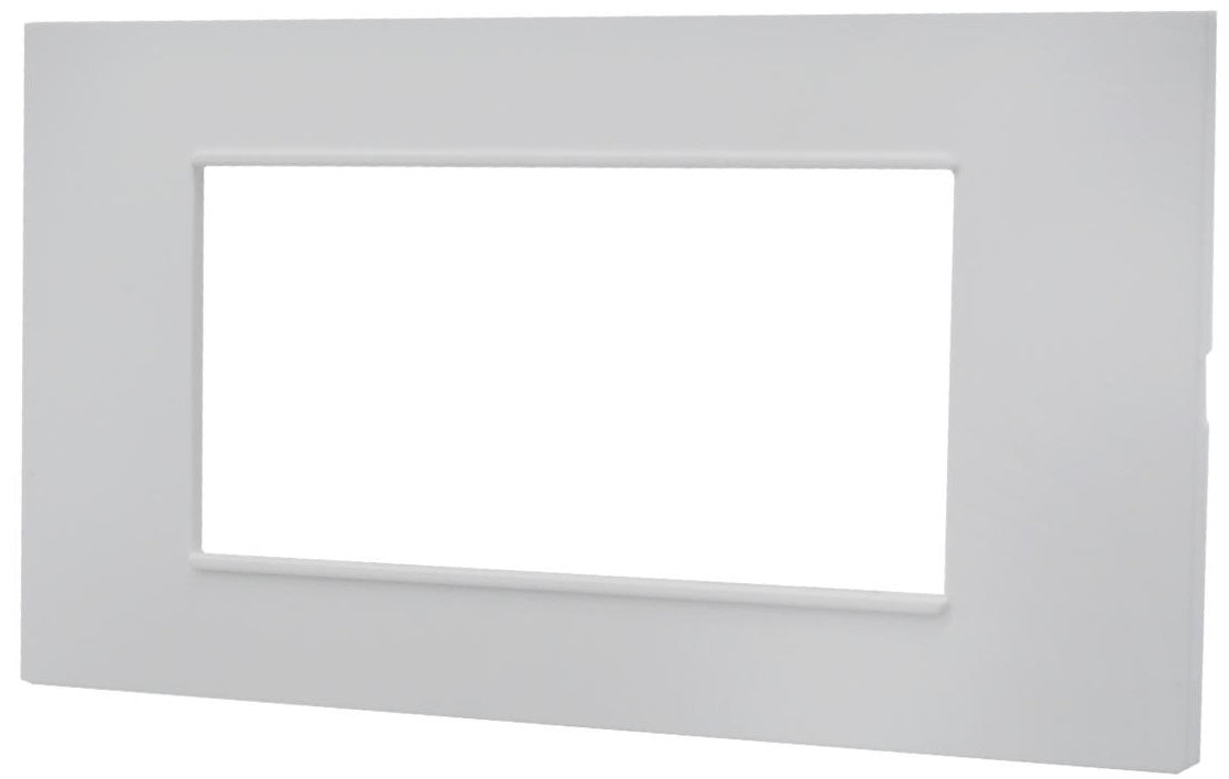Placca 4 posti bianca Soft Touch compatibile Vimar Plana