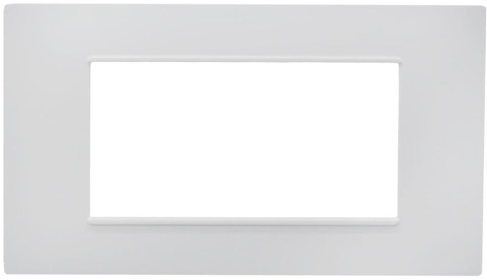 Placca 4 posti bianca Soft Touch compatibile Vimar Plana