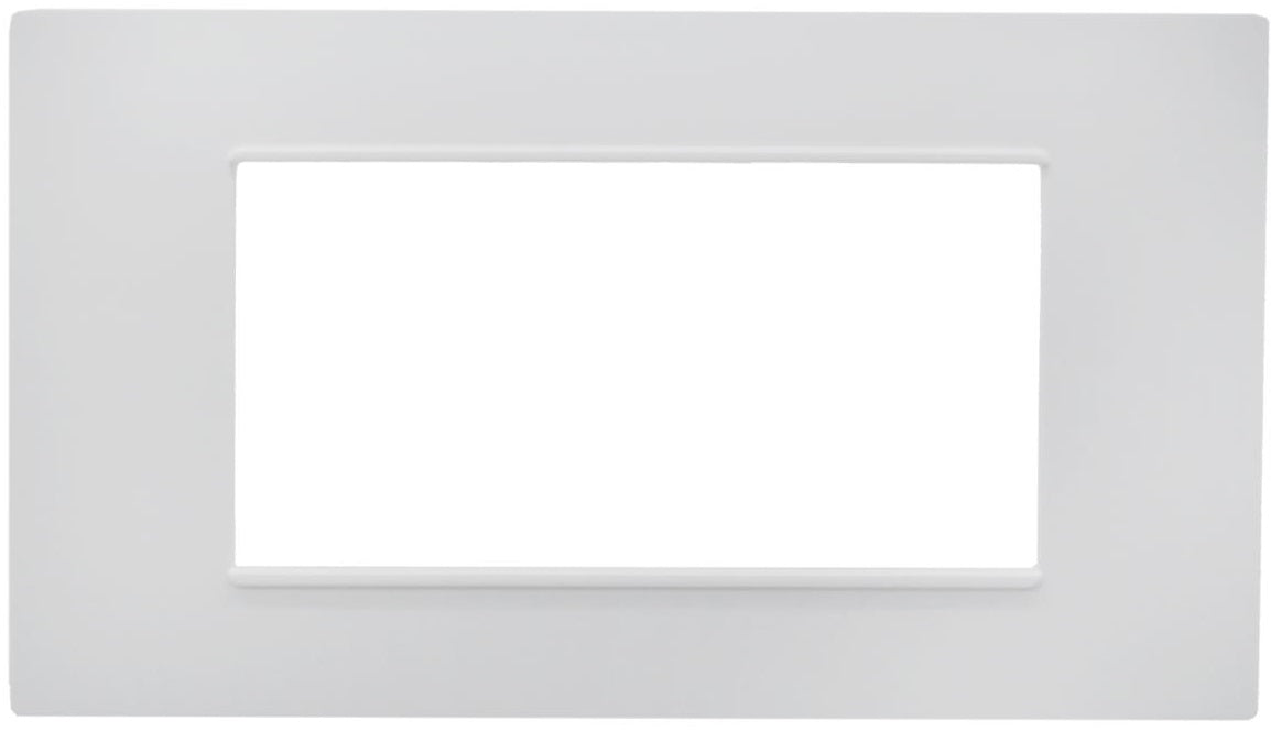 Placca 4 posti bianca Soft Touch compatibile Vimar Plana